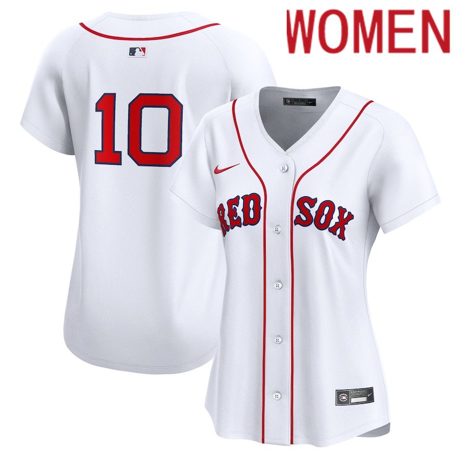Women Boston Red Sox 10 Trevor Story Nike White Home Limited Player MLB Jersey